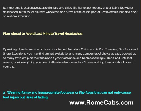 TOP 7 ROME AND ITALY TRAVEL TIPS from RomeCabs